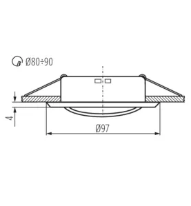 Support de spot encastrable ARGUS II - 10W MAX, Classe II/III, Gx5,3/GU10