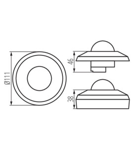 Détecteur de mouvement PIR SENTO-O - Angle de détection 360°, Portée 20m, Classe II