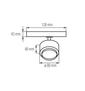 Projecteur sur rail LED 18W, 1400 lm, 4000K