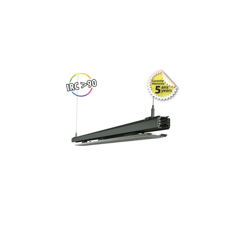 Linéaire LED sur rail Noir 600mm - 20W - 4000K - Garantie 5 ans