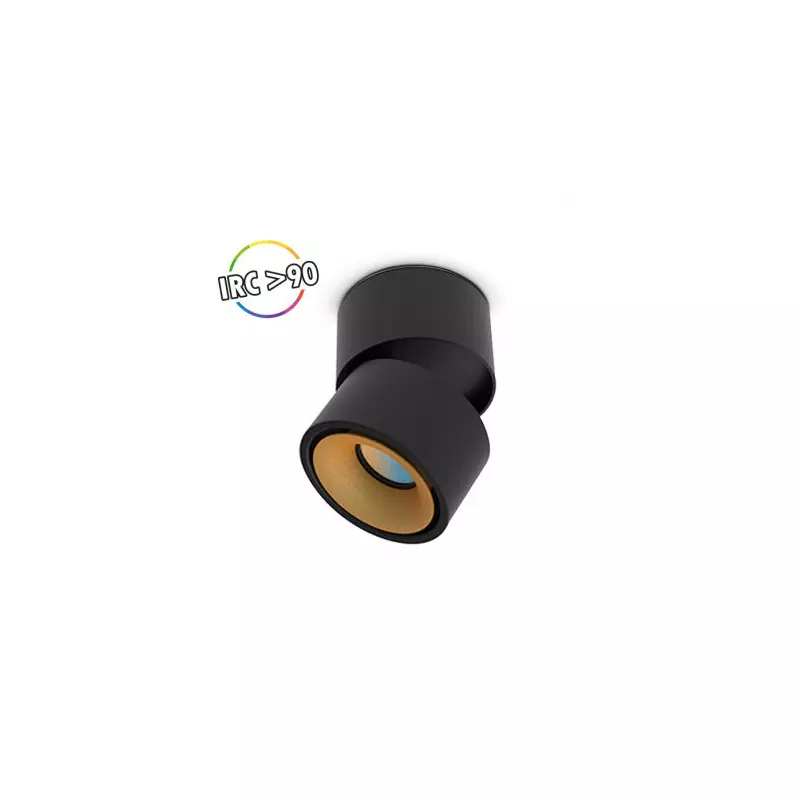 Applique Décorative CCT 6W Noir/Doré - 23° - 575lm - Ø102mm