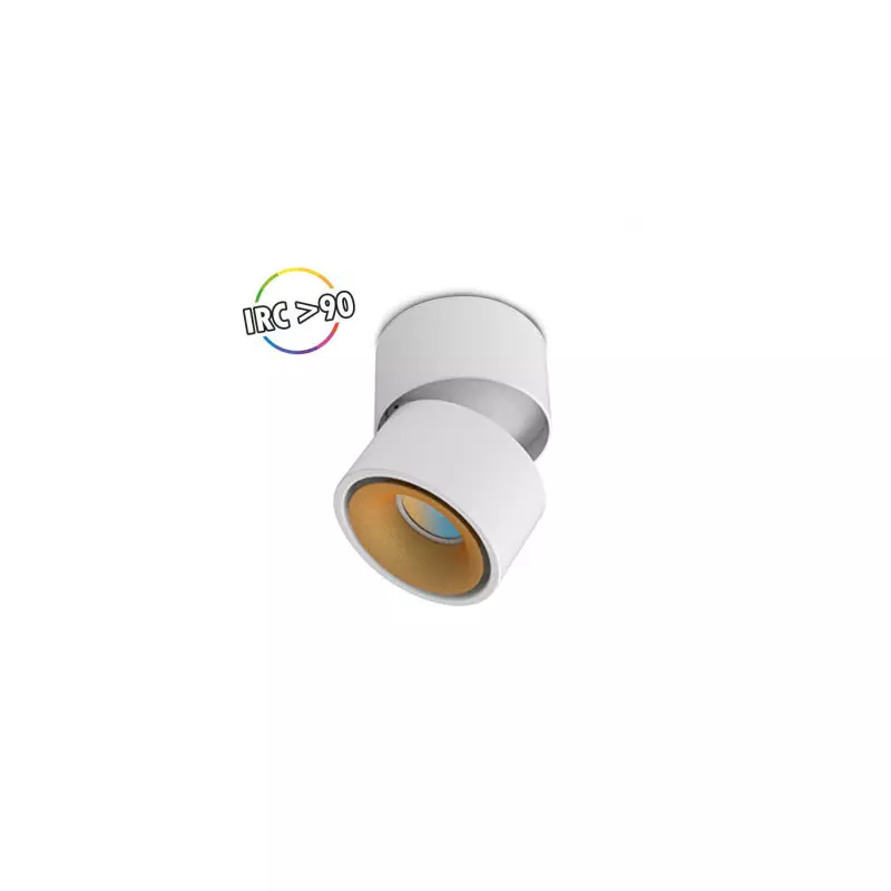 Applique Décorative CCT 6W Blanc/Doré - 575lm - 3000-4000-6000K - Inclinable