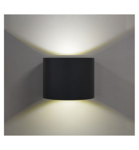 Applique Murale LED Rond Noir - 6W - 3000K - IP54 - 390lm