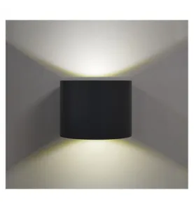 Applique Murale LED Rond Noir - 6W - 3000K - IP54 - 390lm