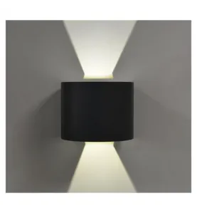 Applique Murale LED Rond Noir - 6W - 3000K - IP54 - 390lm