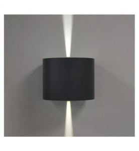 Applique Murale LED Rond Noir - 6W - 3000K - IP54 - 390lm