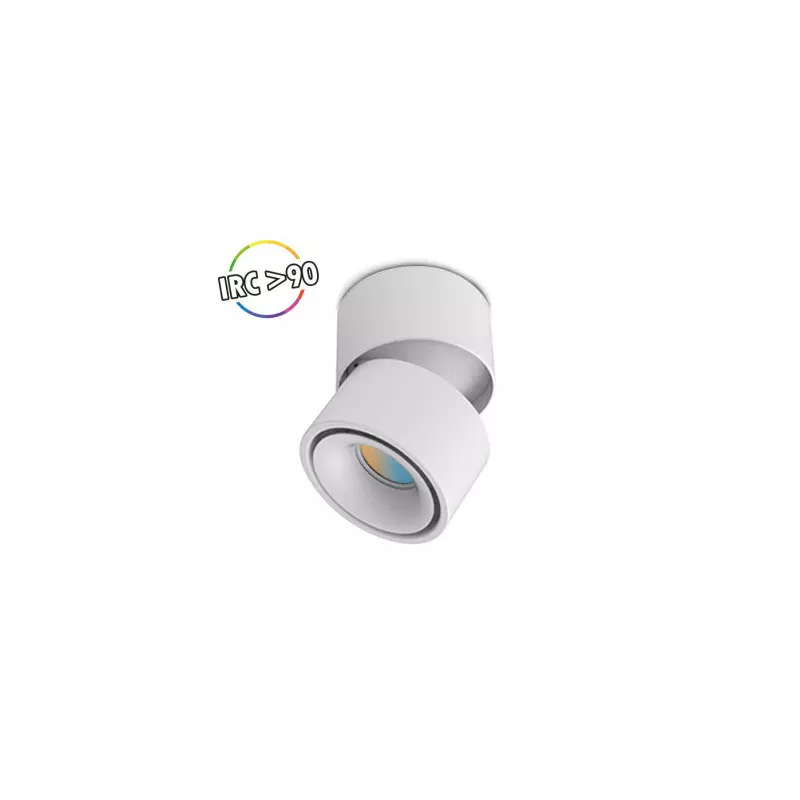 Applique Décorative CCT 12W Blanc Inclinable - 1000lm - 3000-6000K - Ø102mm