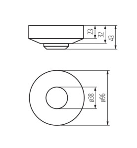 Détecteur de mouvement HF ROLF JQ - 96mm - 360° - IP20 - 1200VA