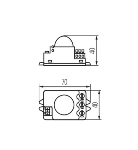 Détecteur de mouvement HF ROLF JQ - 360° - 1200VA - 10m - IP20