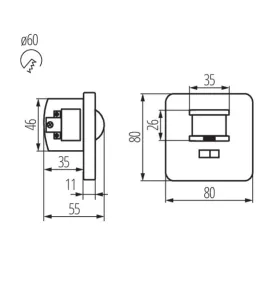 Détecteur de mouvement PIR MARID JQ - Portée 12m - Réglable - IP20 - 40-500VA