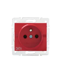 Prise de courant simple française - 16A - IP20 - 250V AC - Rouge DOMO