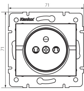 Prise de courant simple française - 16A - IP20 - 250V AC - Rouge DOMO