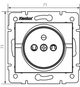 Prise de courant simple française - 16A - IP20 - 250V AC - Rouge DOMO