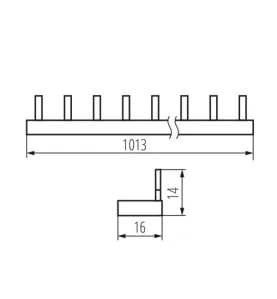 Barre de pontage en cuivre languette KBB - 63A - 1013mm - Garantie 5 ans