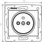 Prise de courant simple française DOMO - 16A - IP20 - 71x71mm - Type E