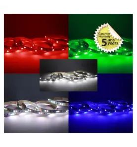 Bandeau LED RGB+4000K 5m - 60 LED/m 3,5W/m IP20 24V - Garantie 5 ans