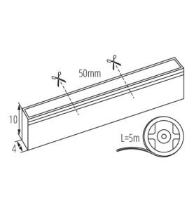 Neon LED12W/M - Blanc Naturel 4000K - IP65 - 5000mm - 24V