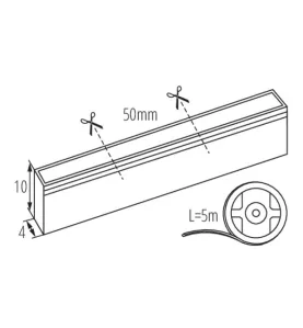 Neon LED 12W/m DC24V - Lumière Bleue - IP65 - 5m - Kanlux