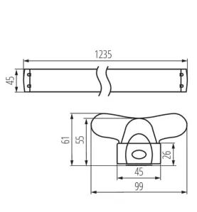 Luminaire profilé linéaire pour tubes LED T8 ALDO 4LED - 2x36W - Blanc - IP20