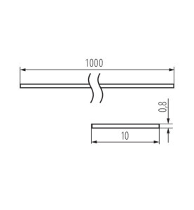 Diffuseur de lumière pour profilés en aluminium SHADE - Dépoli - 0.8mm x 10mm x 1000mm