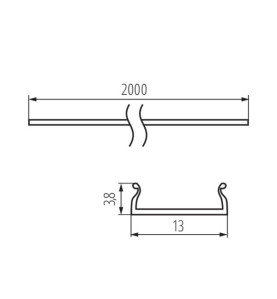 Diffuseur de lumière pour profilés en aluminium SHADE - Transparent - 2000mm