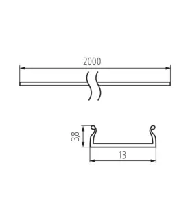 Diffuseur de lumière pour profilés en aluminium SHADE - Transparent - 2000mm