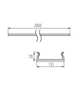 Diffuseur de lumière pour profilés en aluminium SHADE - Blanc - 2000mm