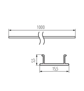 Diffuseur de lumière SHADE - Blanc - 1000mm - Plastique