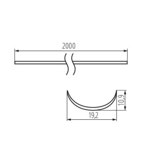 Diffuseur de lumière pour profilés aluminium SHADE - Blanc - 2000mm