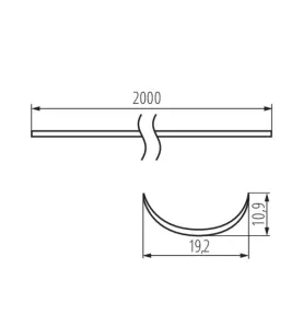 Diffuseur de lumière pour profilés aluminium SHADE - Blanc - 2000mm