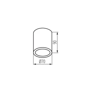 Plafonnier LED Saillie Rond ⌀70mm 1xGU10 Étanche IP65 Noir