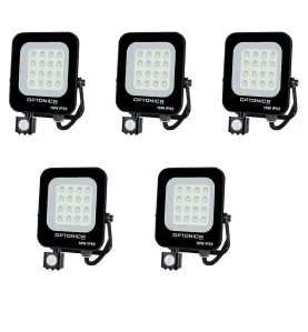 Lot de 5 Projecteurs LED avec Detecteur Noir 10W Étanche IP65 900lm Blanc Naturel 4500K