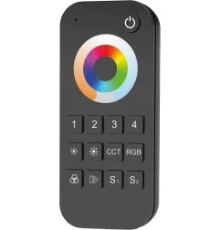 Télécommande RGB+Température de Couleur - Contrôle RadioFréquence - Dimmable - IP20 - Plastique - 122x53x17.5mm - Noir