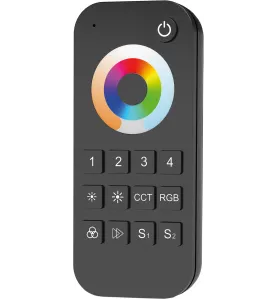 Télécommande RGB+Température de Couleur - Contrôle RadioFréquence - Dimmable - IP20 - Plastique - 122x53x17.5mm - Noir