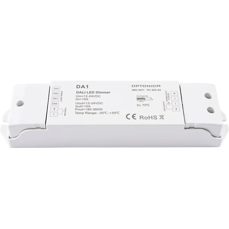 DALI LED DIMMER DA1 15A*1CH - Variateur LED - Plastique Blanc - 24V DC - 175x45x27mm