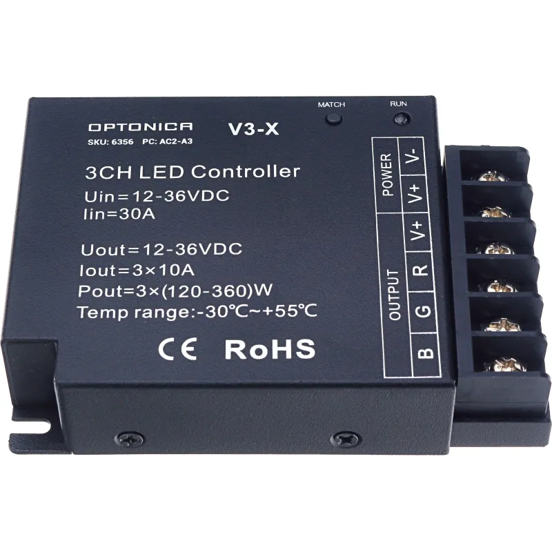 LED Controller, 360W/720W/1080W(12V/24V) - 1080 kWh/1000h - DC12/36V - 105x75x25mm