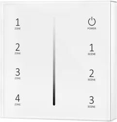 4 Zones Single Colour Remote - Télécommande LED Blanche Dimmable 86x86x13.5mm - DC12V IP20