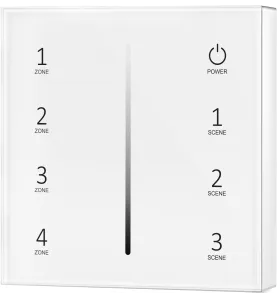 4 Zones Single Colour Remote - Télécommande LED Blanche Dimmable 86x86x13.5mm - DC12V IP20