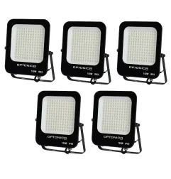 Lot de 5 Projecteurs LED 100W Noir Étanche IP65 9000lm 477W Blanc du Jour 6000K