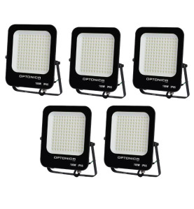 Lot de 5 Projecteurs LED 100W Noir Étanche IP65 9000lm 477W Blanc du Jour 6000K