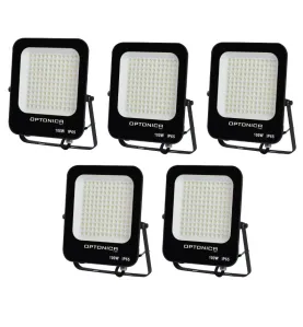 Lot de 5 Projecteurs LED 100W Noir Étanche IP65 9000lm 477W Blanc Naturel 4500K