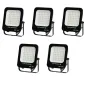 Lot de 5 Projecteurs LED 30W Noir Étanche IP65 2700lm 160W Blanc Naturel 4500K