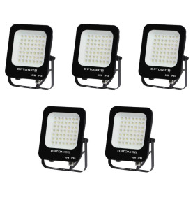 Lot de 5 Projecteurs LED 30W Noir Étanche IP65 2700lm 160W Blanc Naturel 4500K