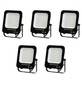 Lot de 5 Projecteurs LED 30W Noir Étanche IP65 2700lm 160W Blanc Chaud 2700K