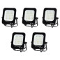 Lot de 5 Projecteurs LED 20W Noir Étanche IP65 1800lm 115W Blanc Chaud 2700K