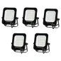 Lot de 5 Projecteurs LED 10W Noir Étanche IP65 900lm 66W Blanc Chaud 2700K