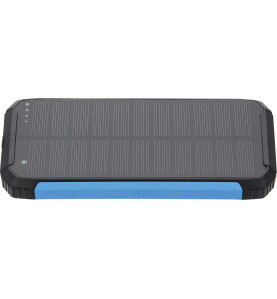 Power Bank 10000mAh 3.7V Solaire:1.2W Noir+LED Bleue:2W - 159mm x 78mm x 19.5mm - IP20 - CE & ROHS