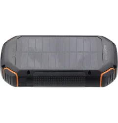 Power Bank 20000mAh 3.7V Solaire:1.2W Noir + LED Orange:4W - Batterie de 20000mAh - Noir/Orange - IP20 - 167x86x33.5mm