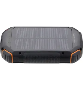 Power Bank 20000mAh 3.7V Solaire:1.2W Noir + LED Orange:4W - Batterie de 20000mAh - Noir/Orange - IP20 - 167x86x33.5mm