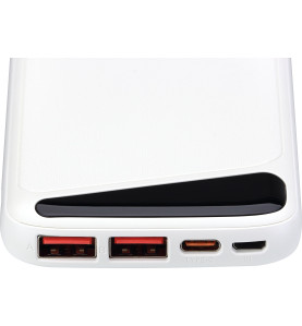 POWER BANK 10000mAh 3.7V MICRO/TYPE-C MAX-SORTIE:DC22.5W - Batterie externe 10000mAh - 140x69x15.5mm - Blanc